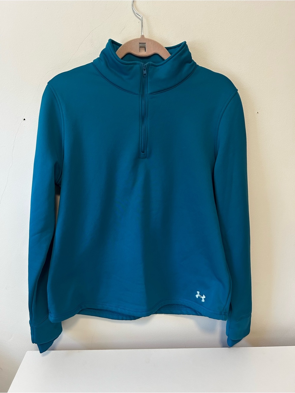 Under Armour Teal Quarter-Zip Cowl Neck Pullover